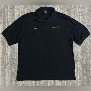Nike Missouri State Mizzou Polo Shirt Mens Sz XXL Black Gold Swoosh Embroidered